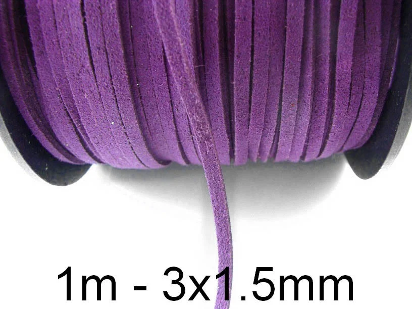 (1m)Snur Faux Suede. Latime: 3mm - Mov