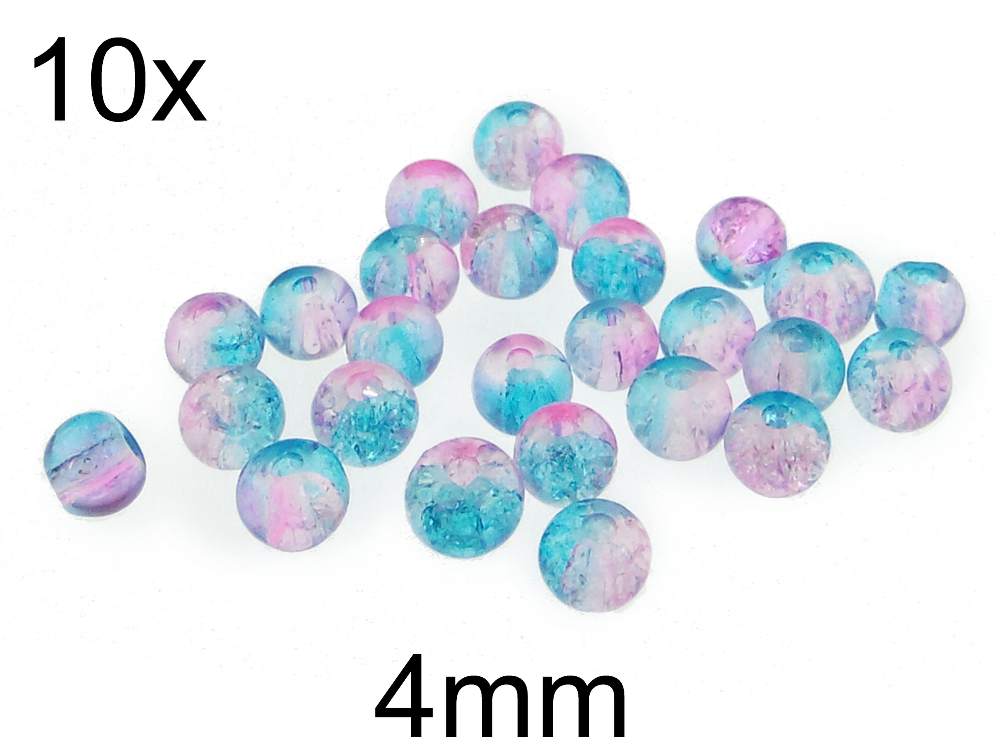 (10b)Margele crackle din sticla 4mm