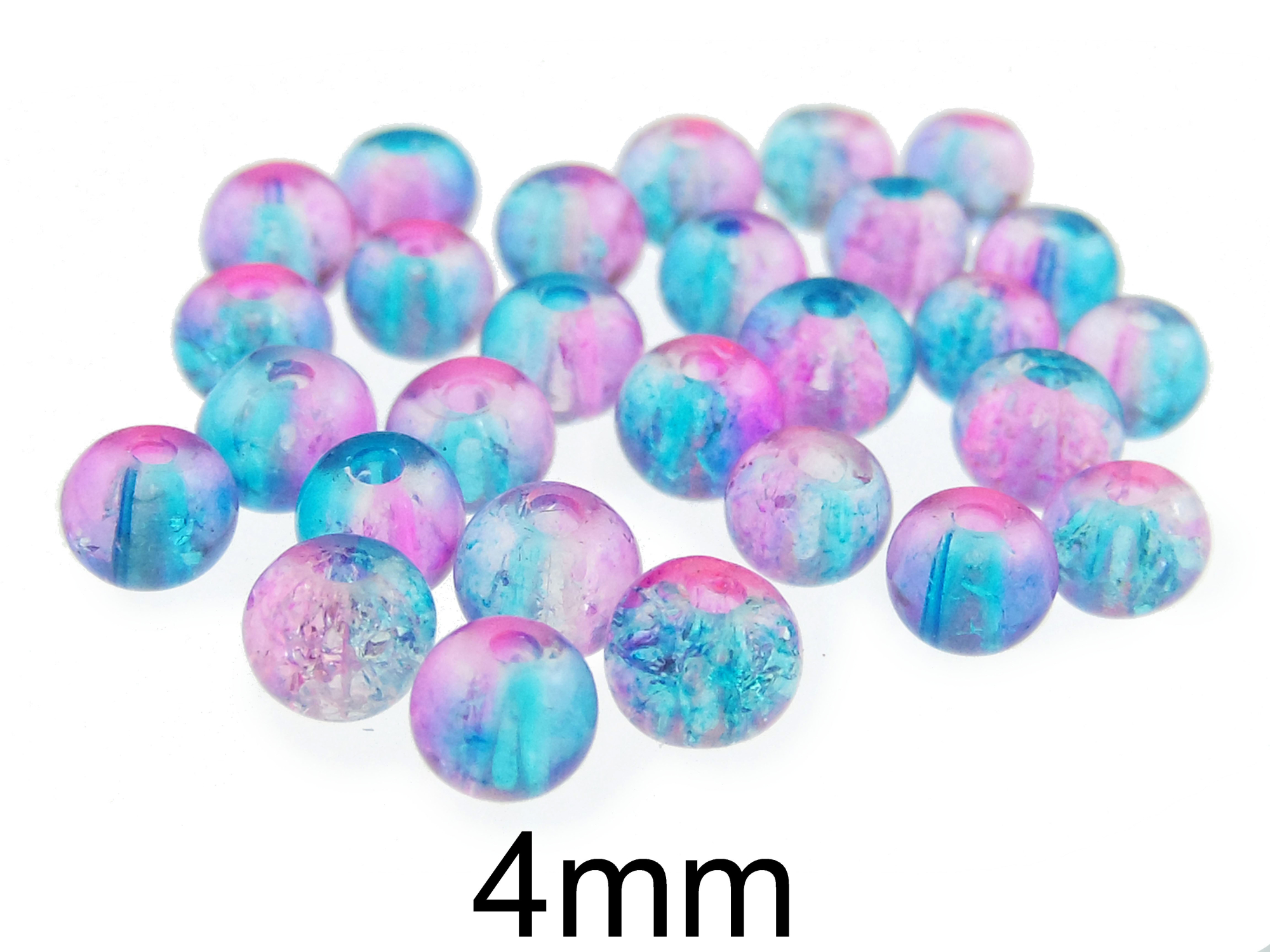 (10b)Margele crackle din sticla 4mm