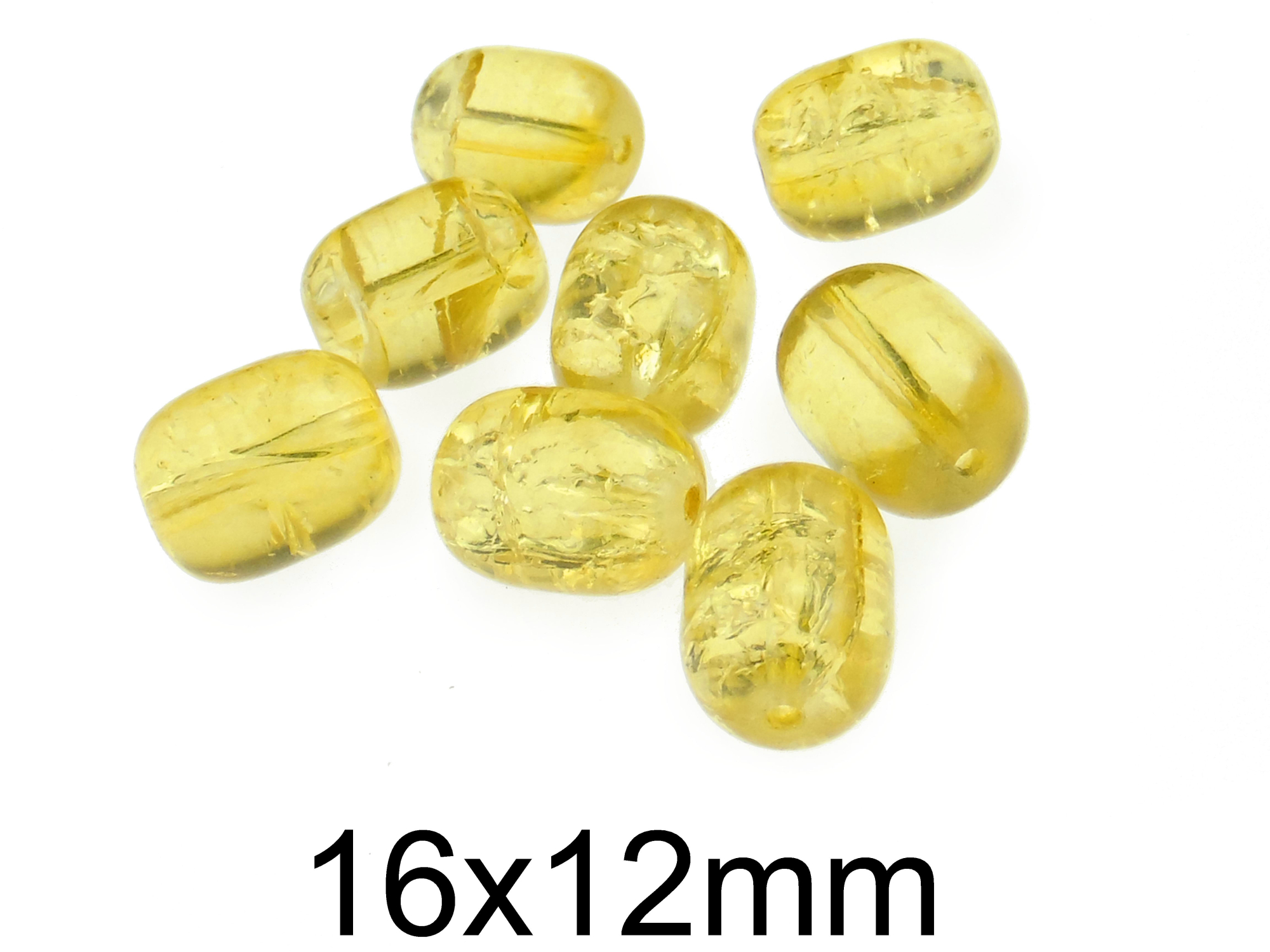 Margele crackle din sticla 16x12mm