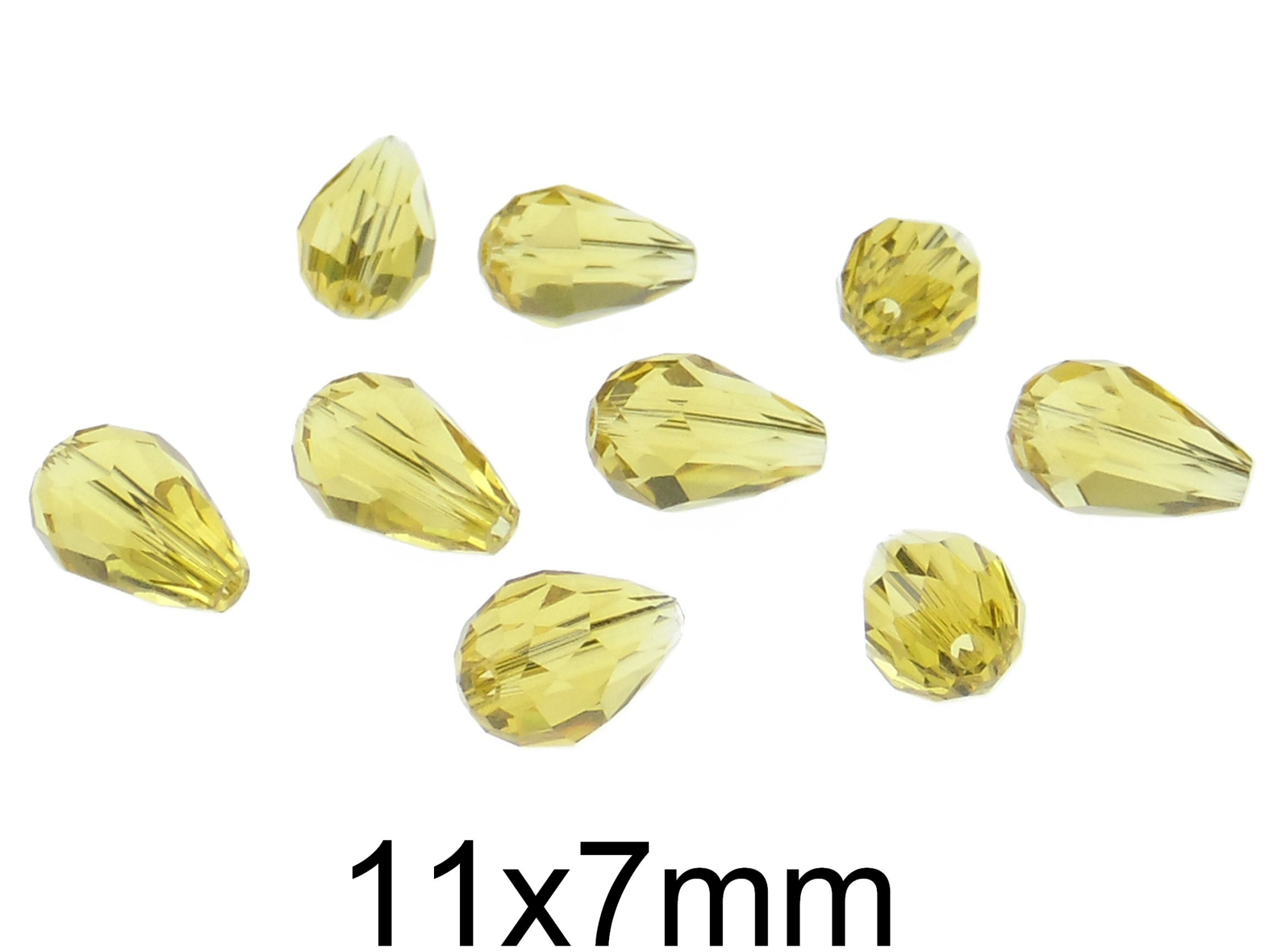 Cristale lacrima din sticla, fatetate si transparente 11x7mm