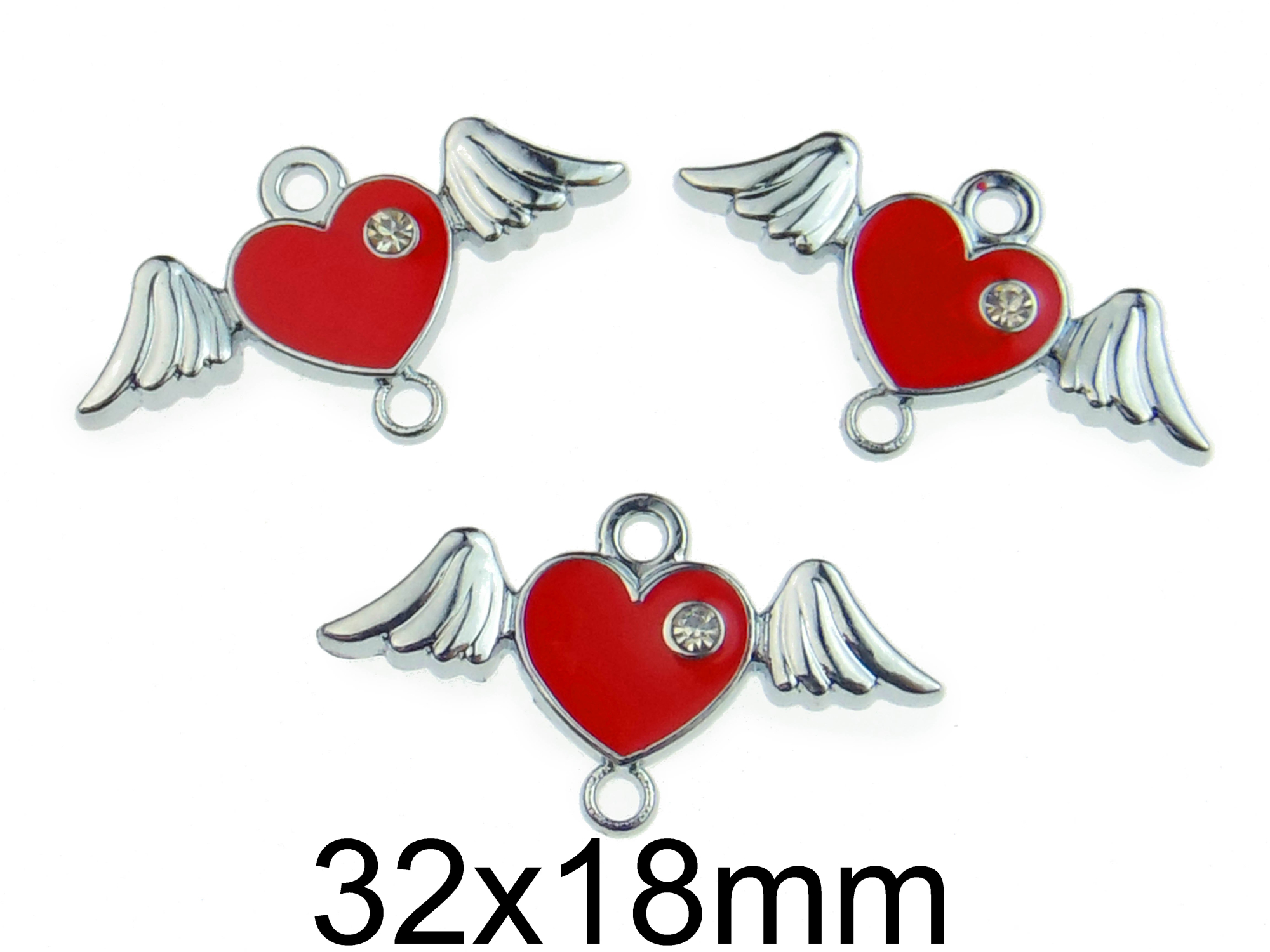 Charm Inima Emailat 32x18mm