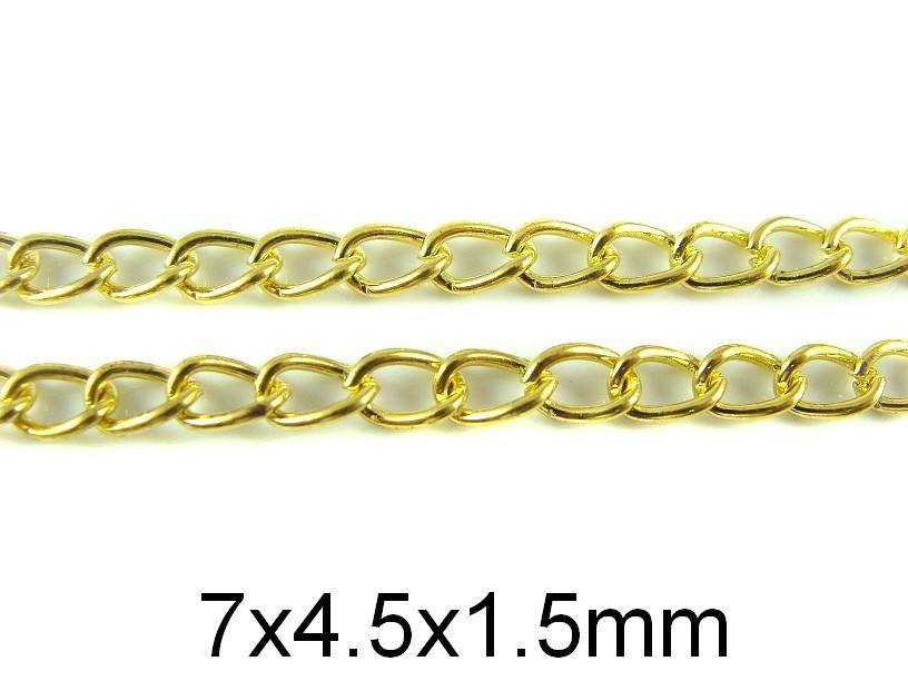 Lant Auriu din Zale 7x4.5x1.5mm (49cm)