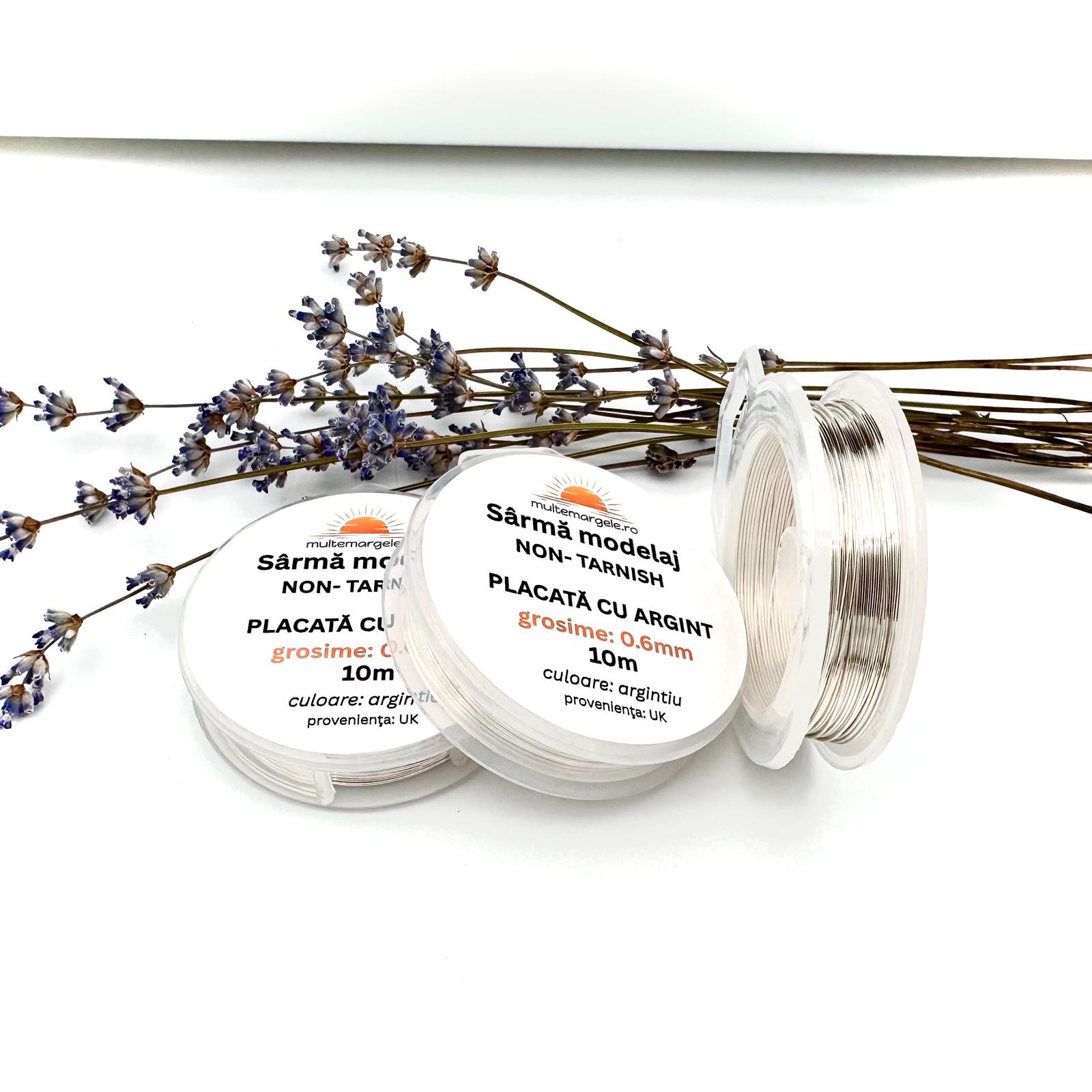 Sârmă Non-Tarnish 0.6 mm Placată cu Argint