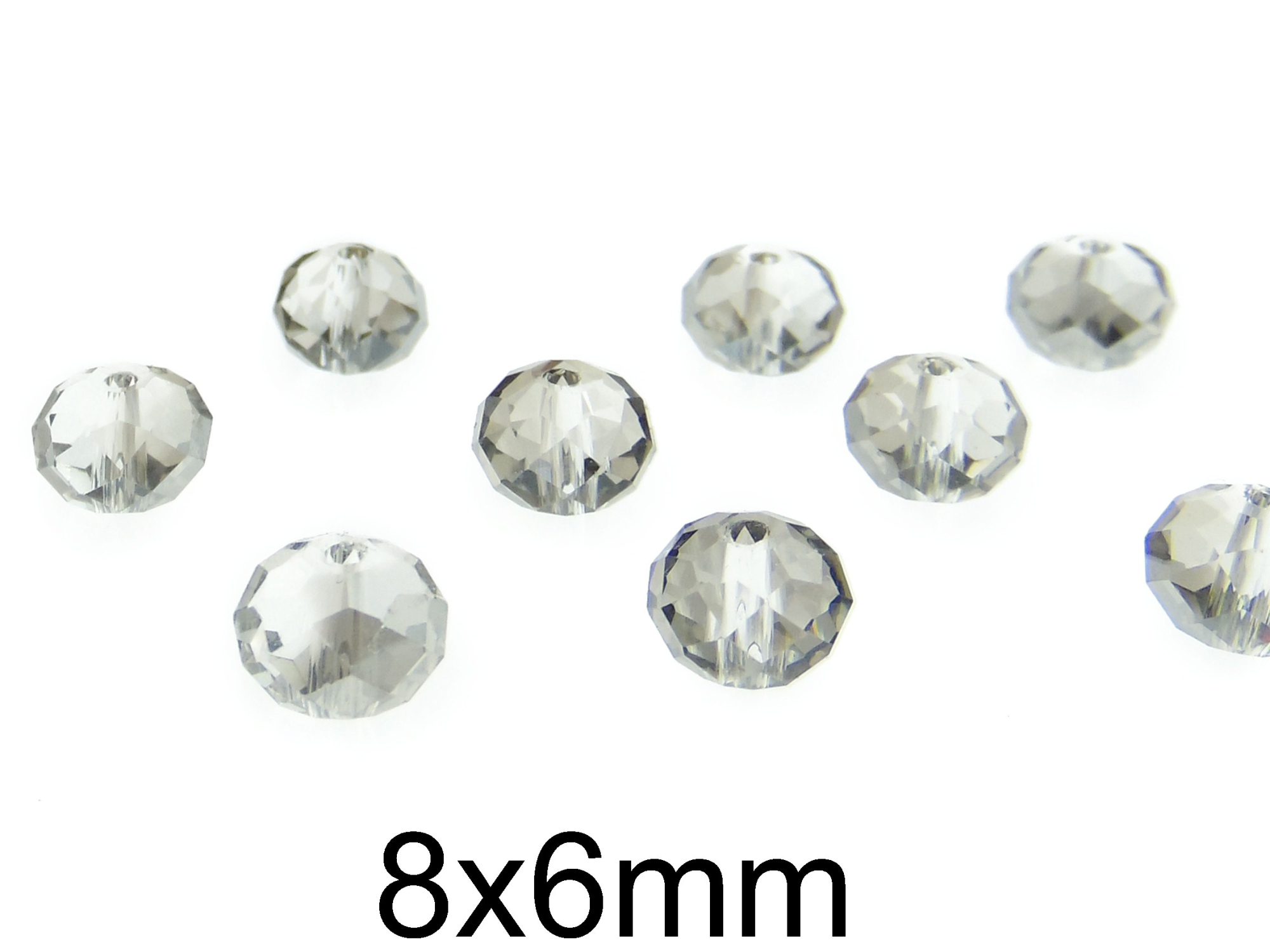 Cristale rondele din sticla, fatetate si transparente 8x6mm