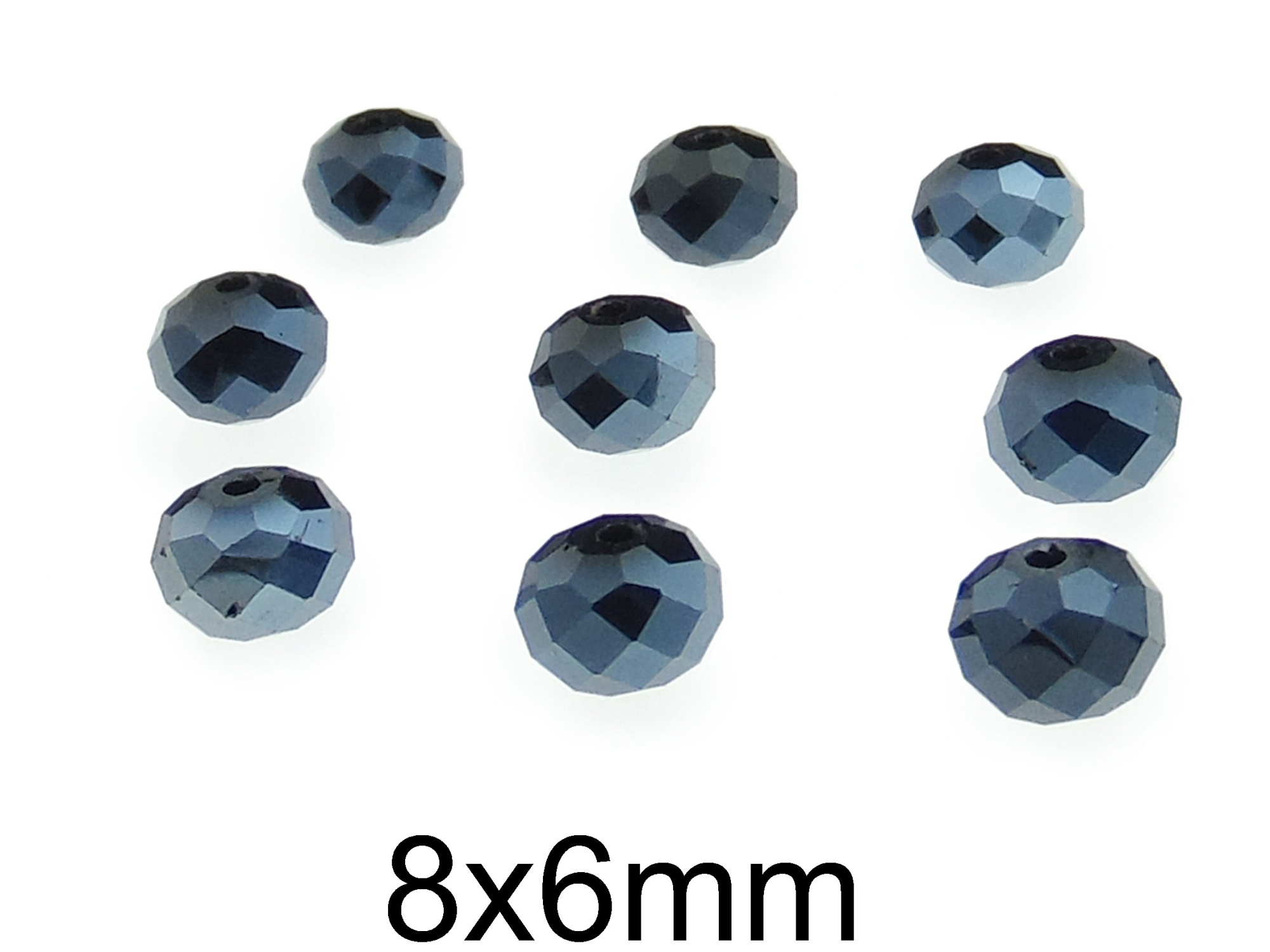 Cristale rondele din sticla, fatetate si transparente 8x6mm