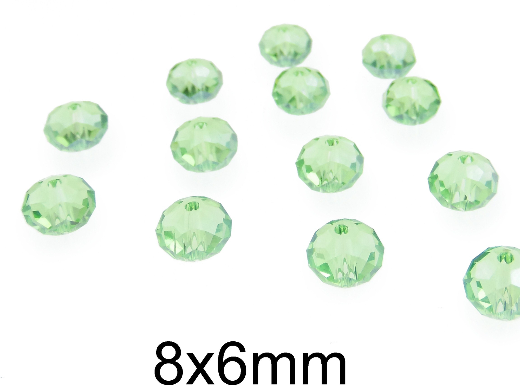 Cristale rondele din sticla, fatetate si transparente 8x6mm