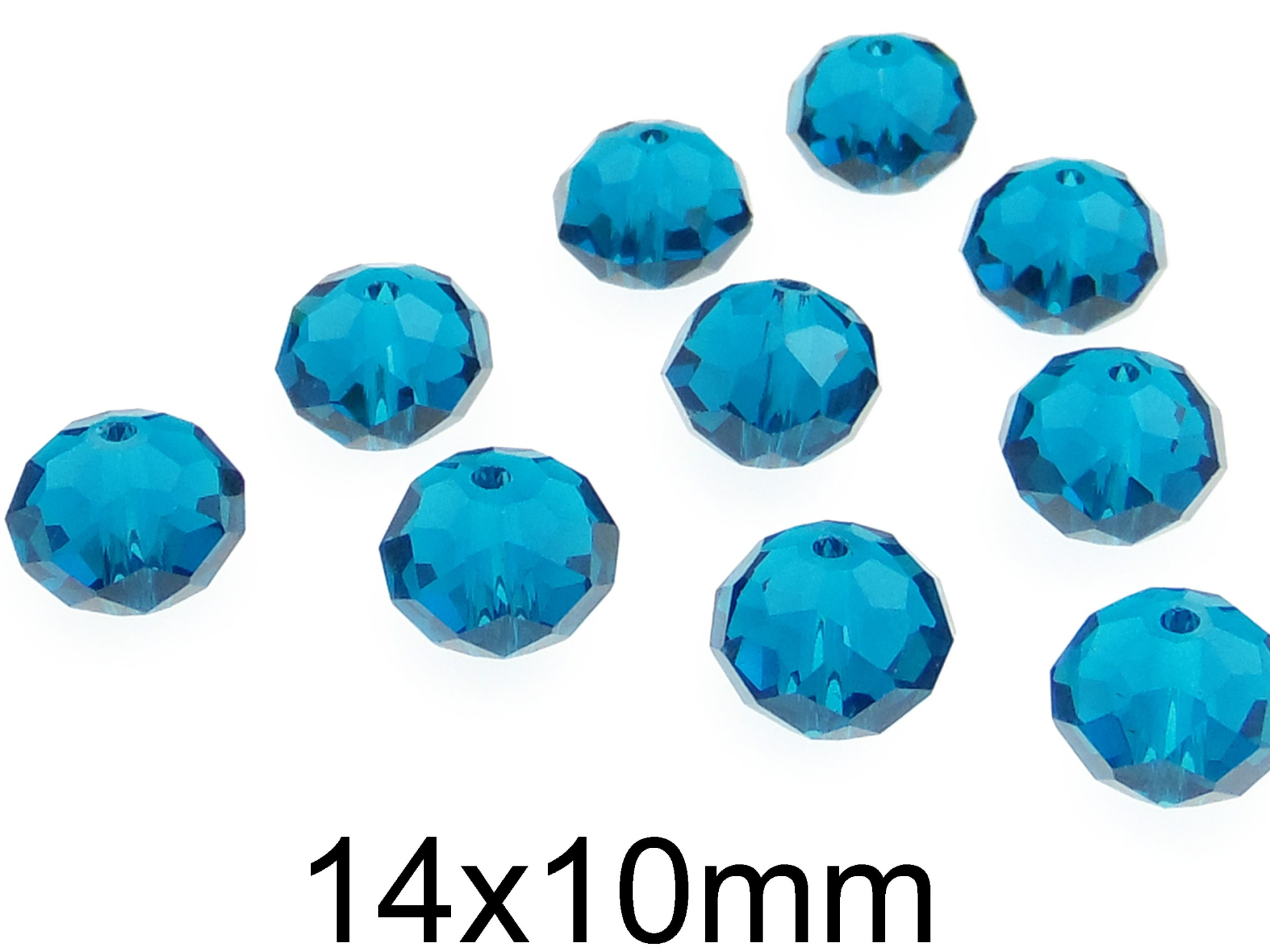 Cristale rondele din sticla, fatetate si transparente 14x10mm