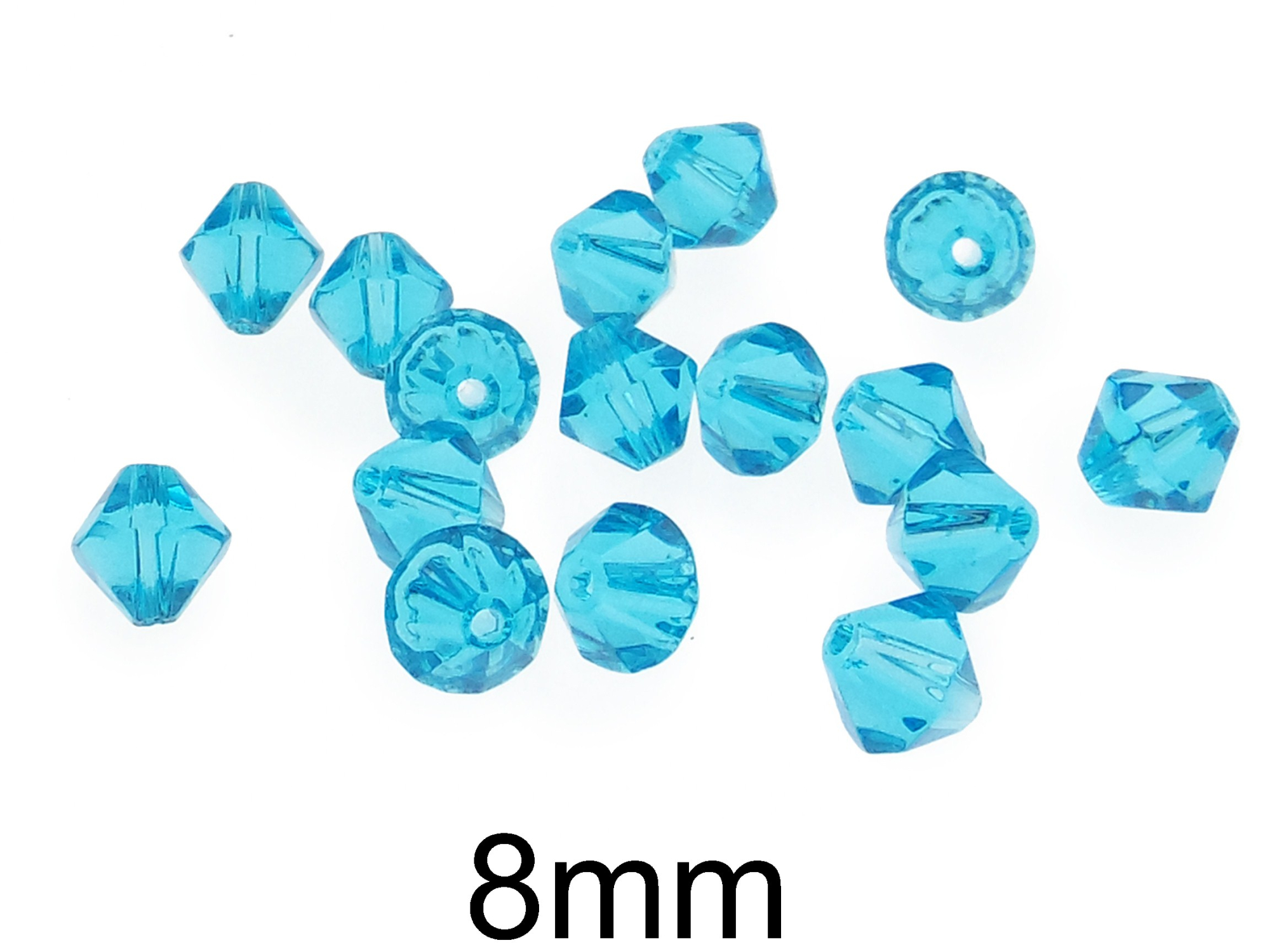 Cristale biconice si transparente din sticla 8mm