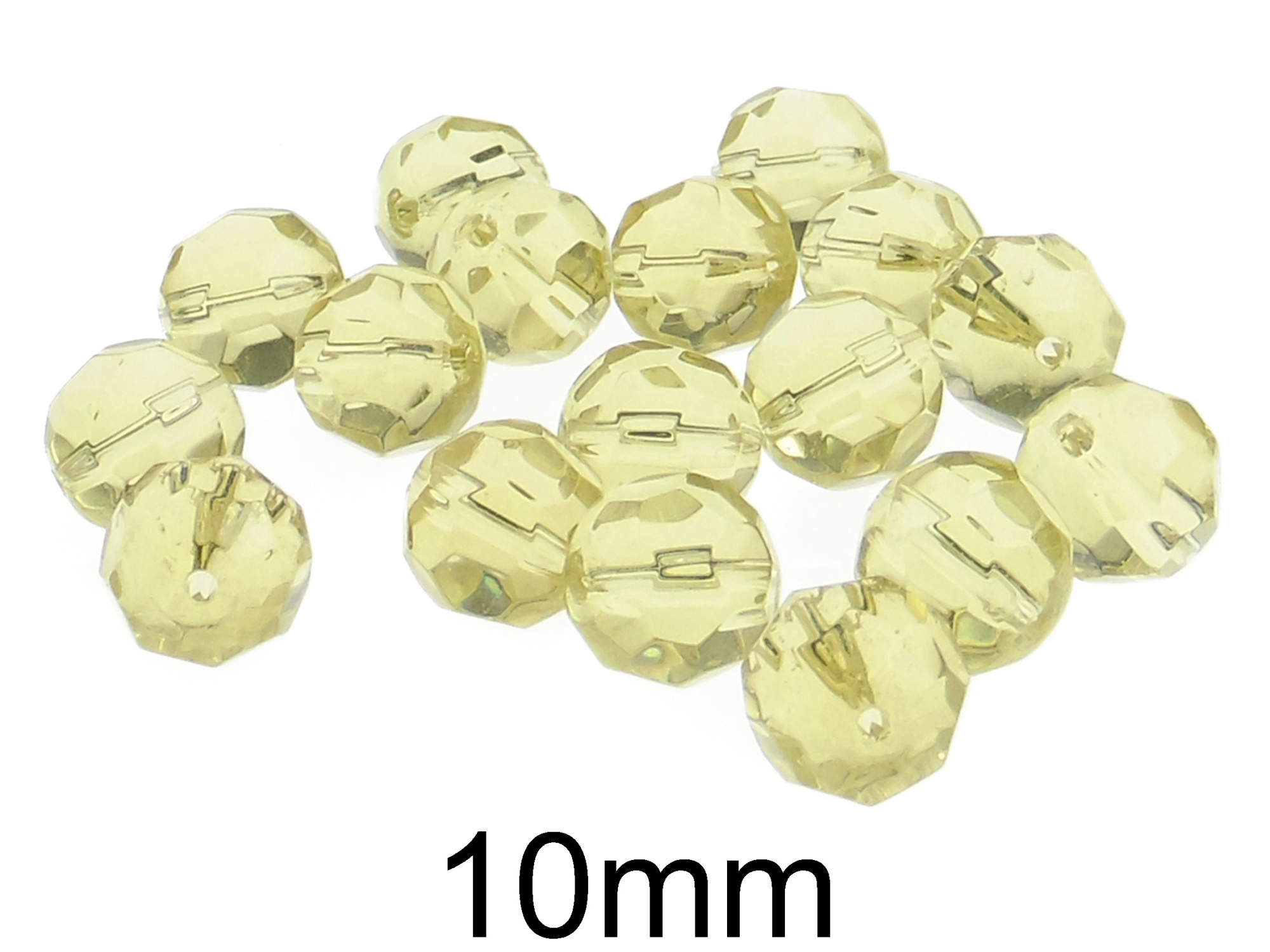 Cristale sferice din sticla, fatetate si transparente 10mm