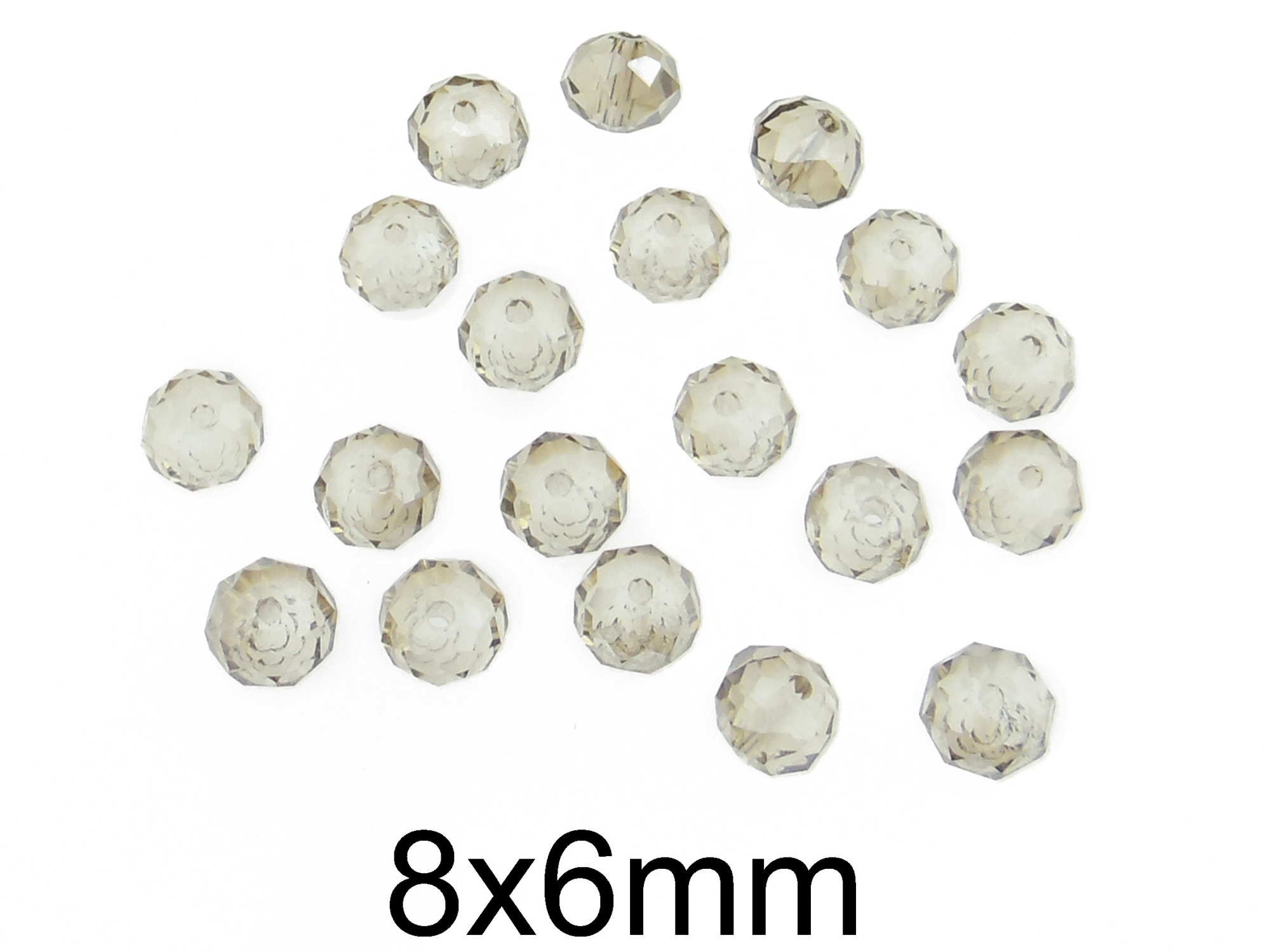 Cristale rondele din sticla, fatetate si transparente 8x6mm