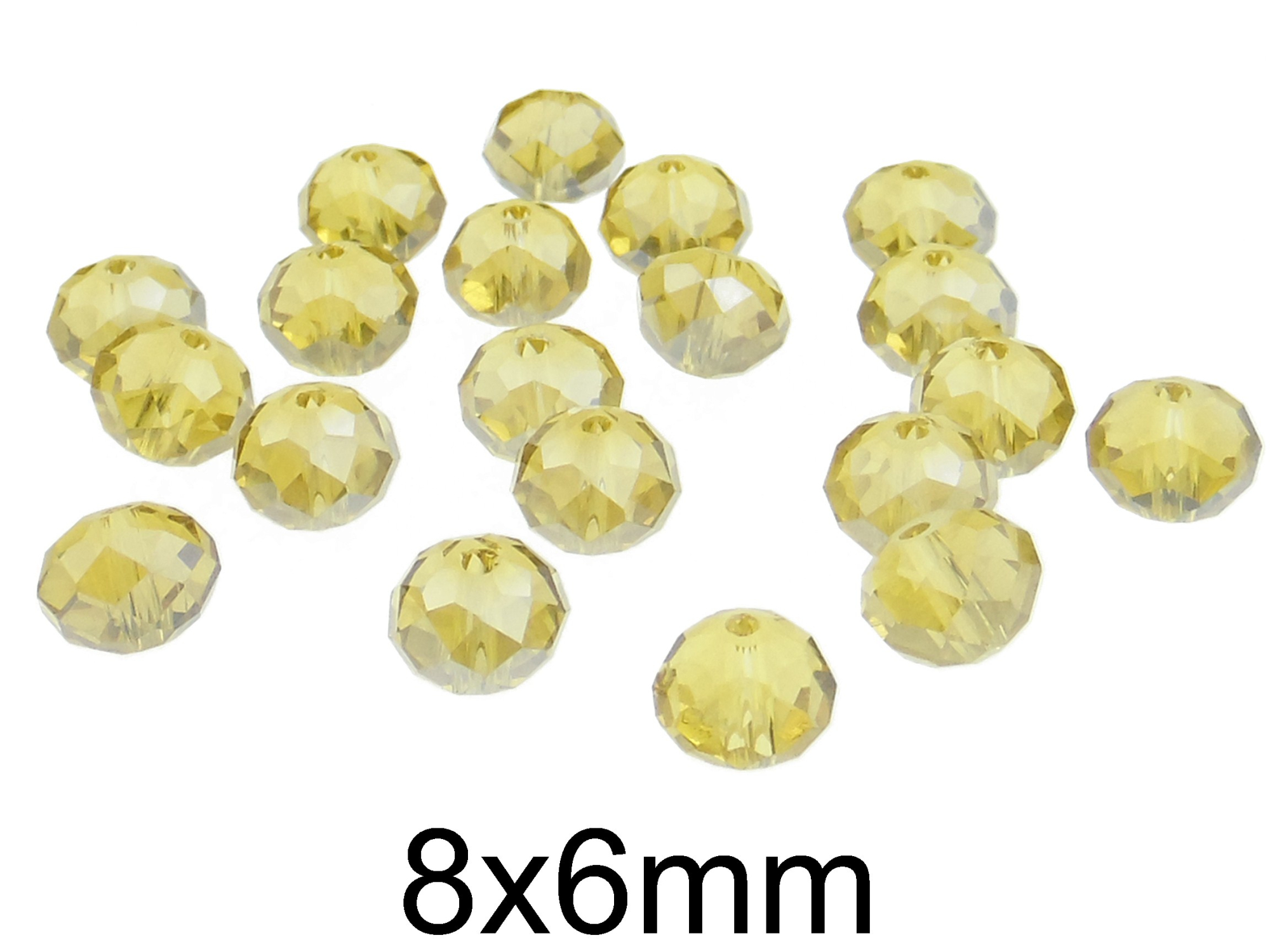 Cristale rondele din sticla, fatetate si transparente 8x6mm