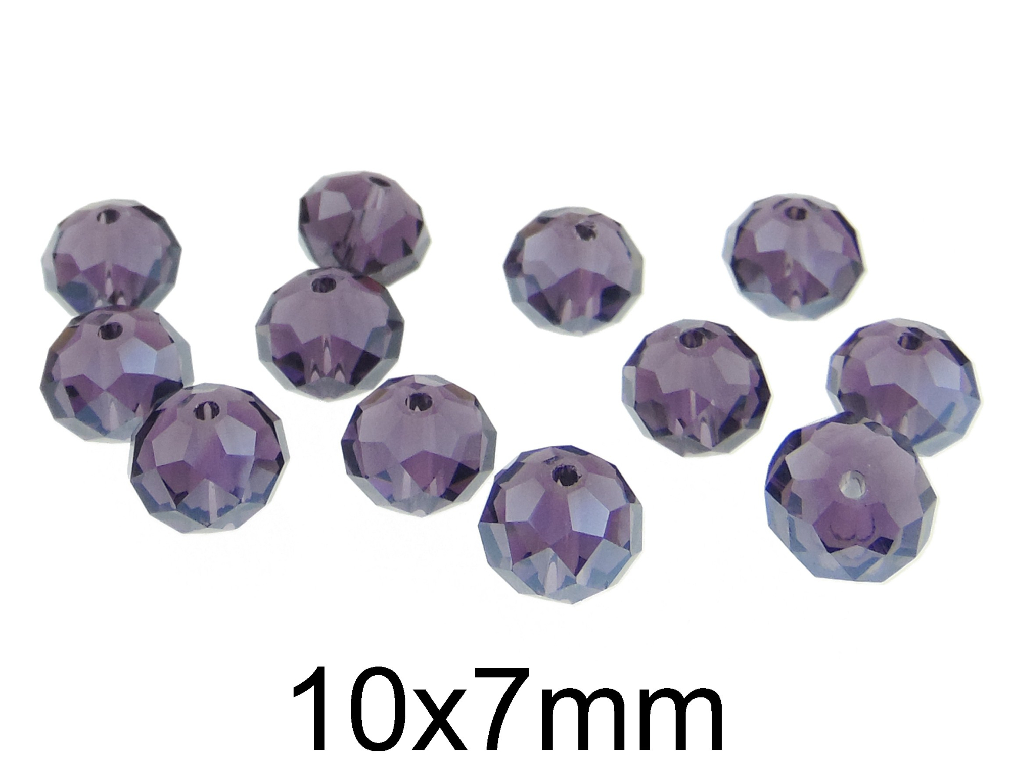 Cristale rondele din sticla, fatetate si transparente 10x7mm
