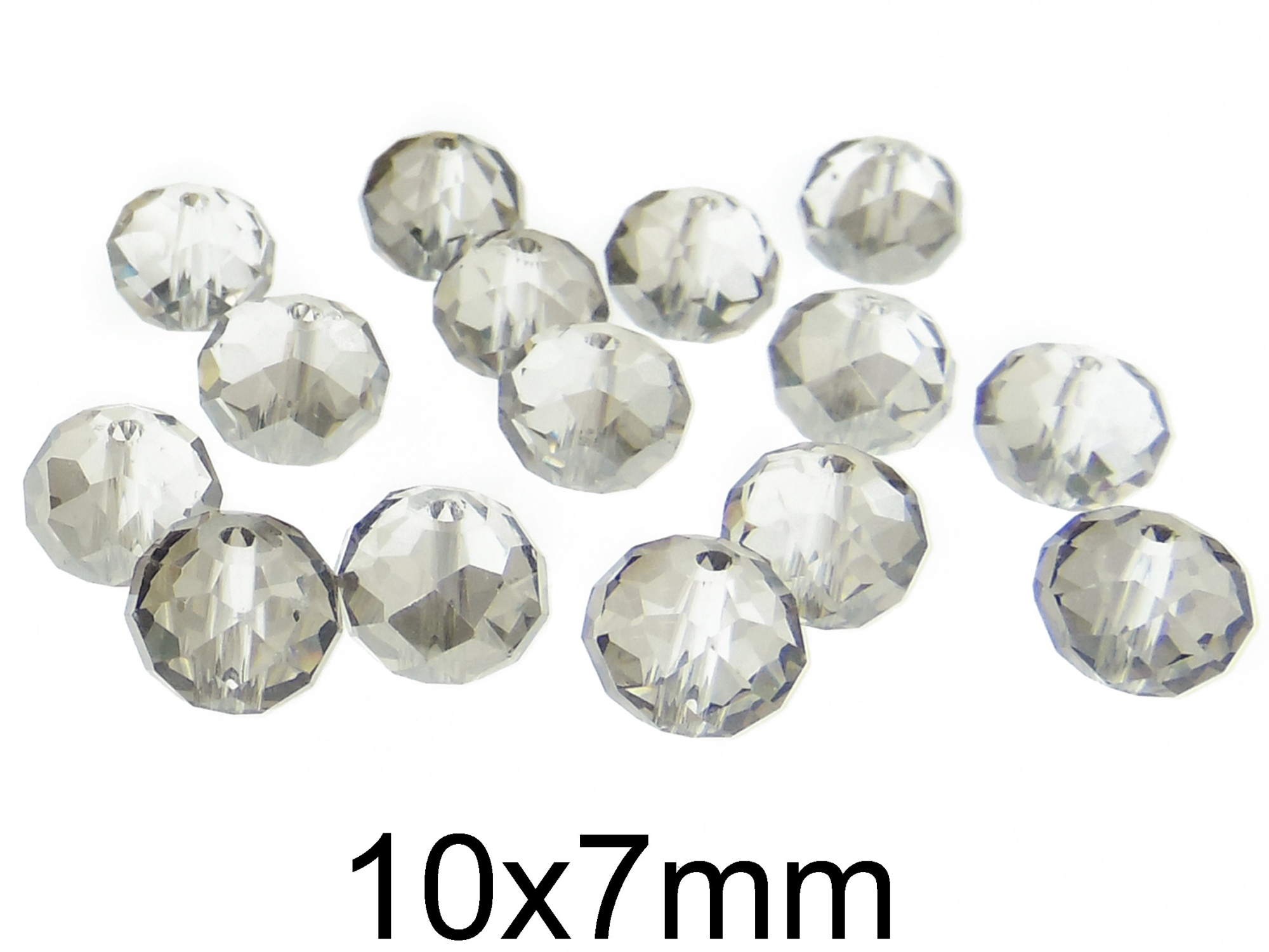 Cristale rondele din sticla, fatetate si transparente 10x7mm