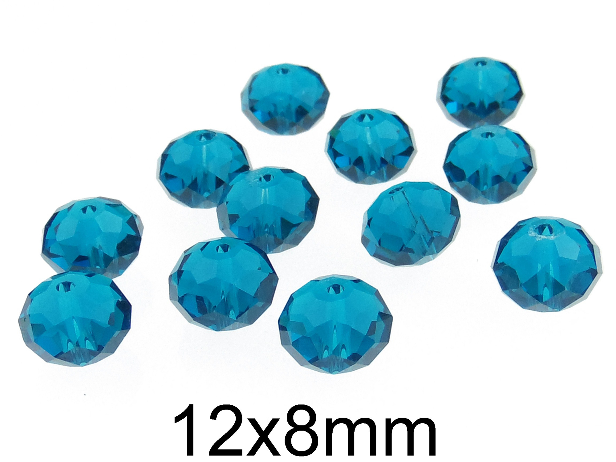 Cristale rondele din sticla, fatetate si transparente 12x8mm