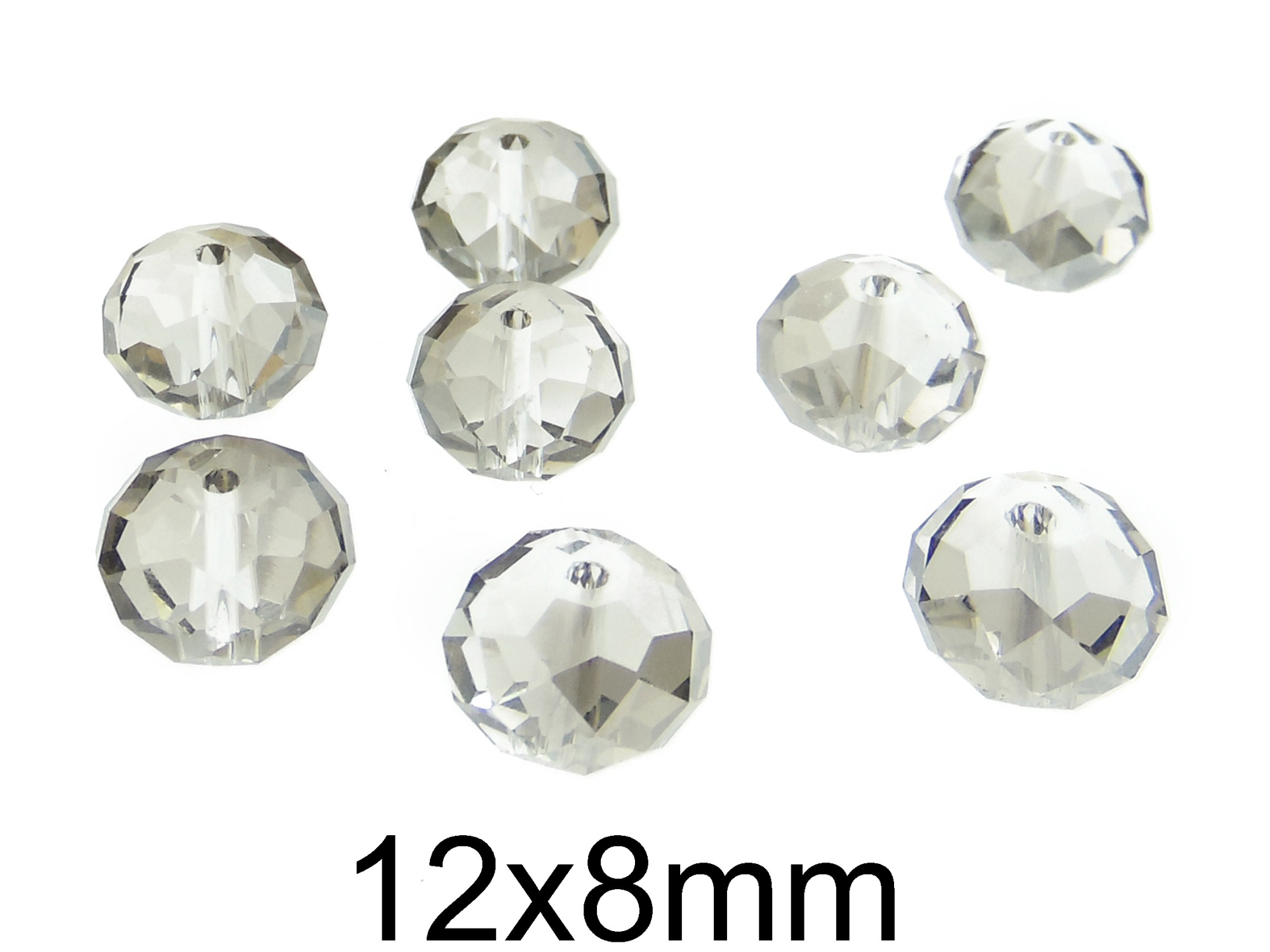 Cristale rondele din sticla, fatetate si transparente 12x8mm