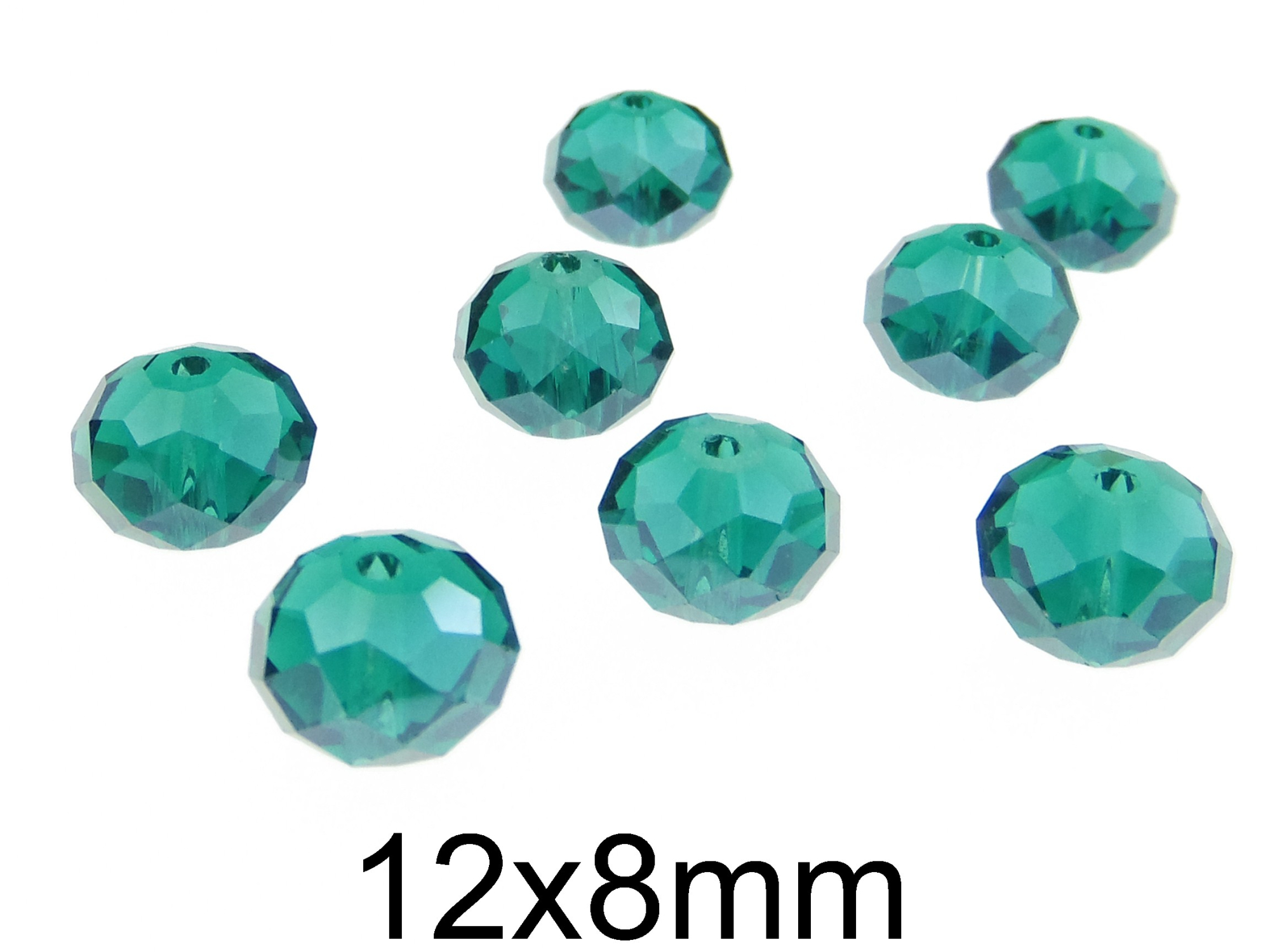Cristale rondele din sticla, fatetate si transparente 12x8mm