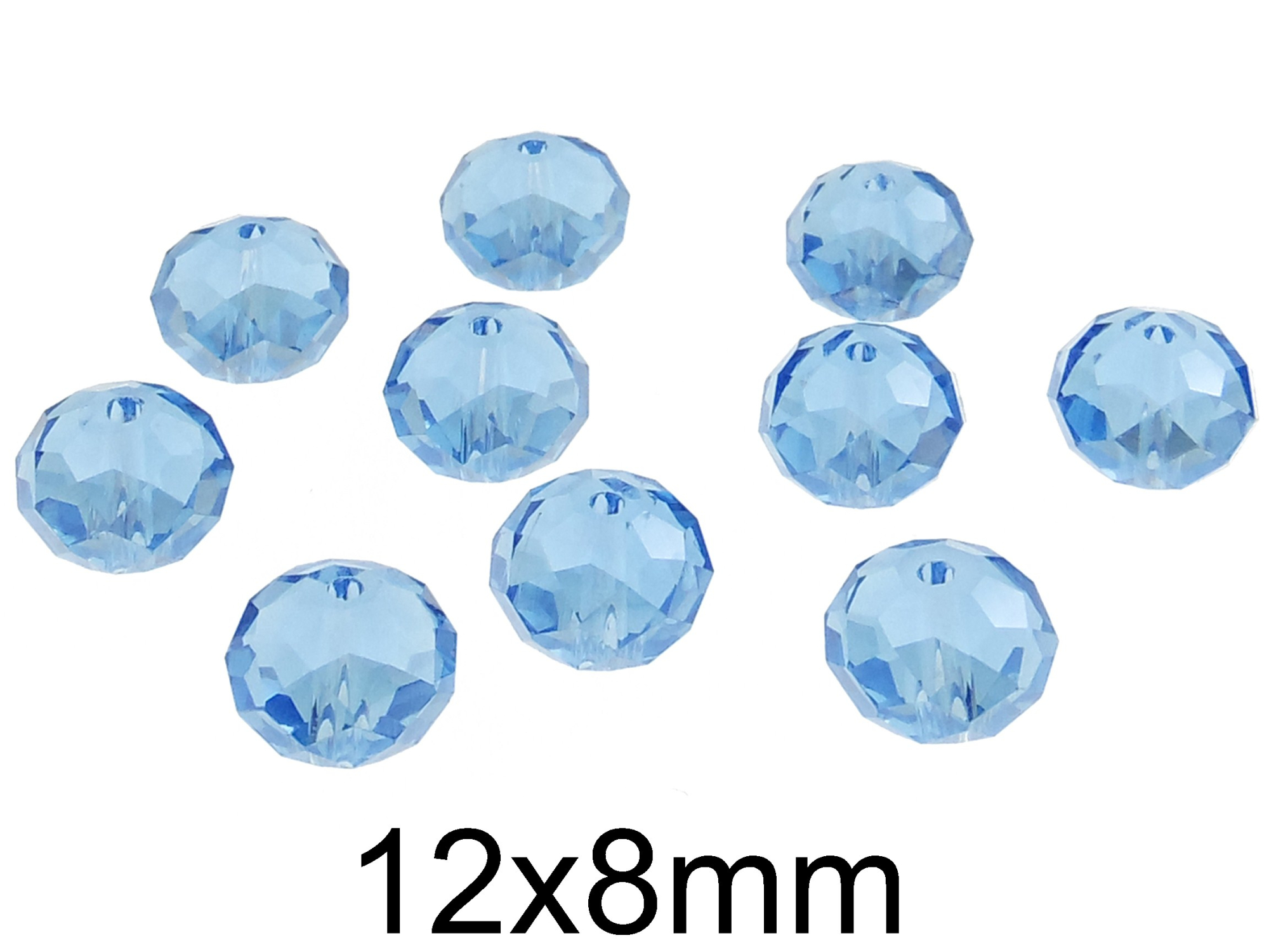 Cristale rondele din sticla, fatetate si transparente 12x8mm