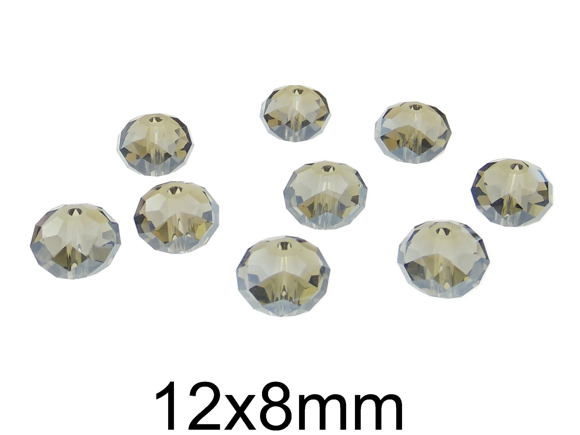 Cristale rondele din sticla, fatetate si transparente 12x8mm