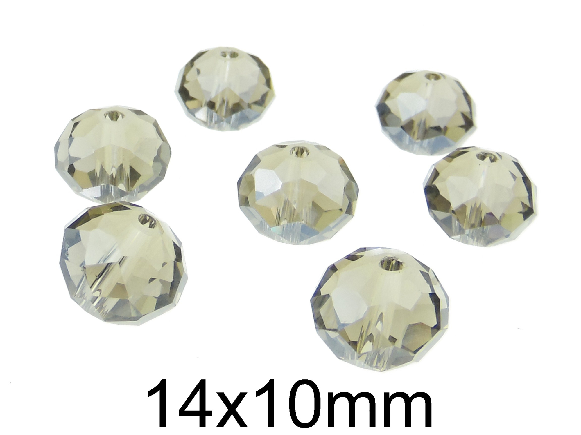 Cristale rondele din sticla, fatetate si transparente 14x10mm