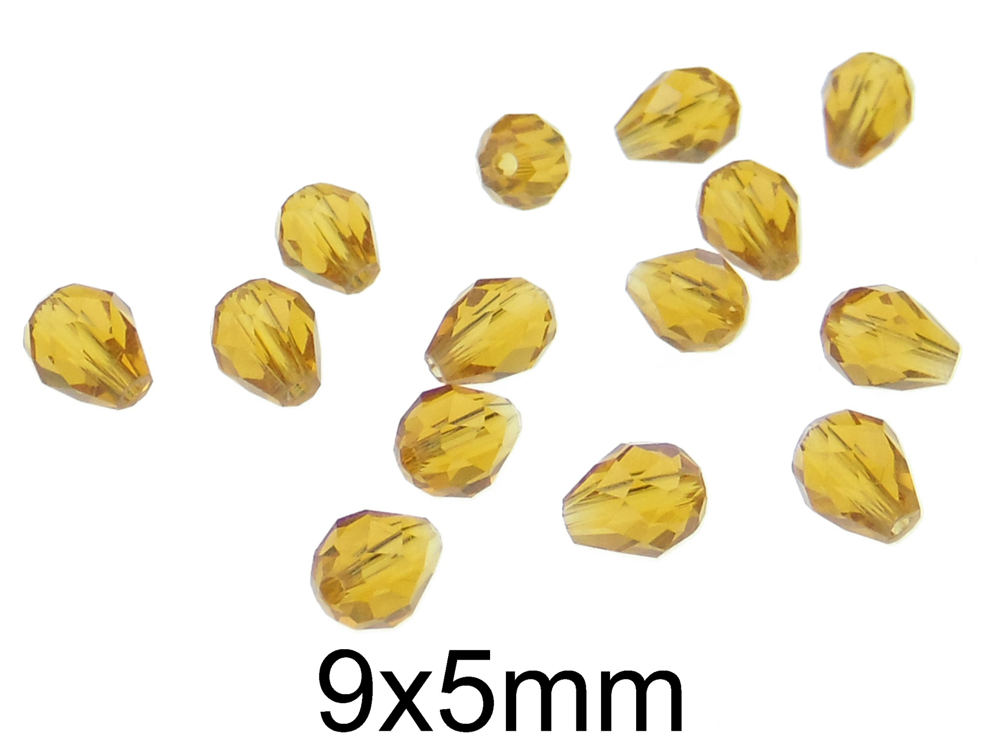 Cristale lacrima din sticla, fatetate si transparente 9x5mm