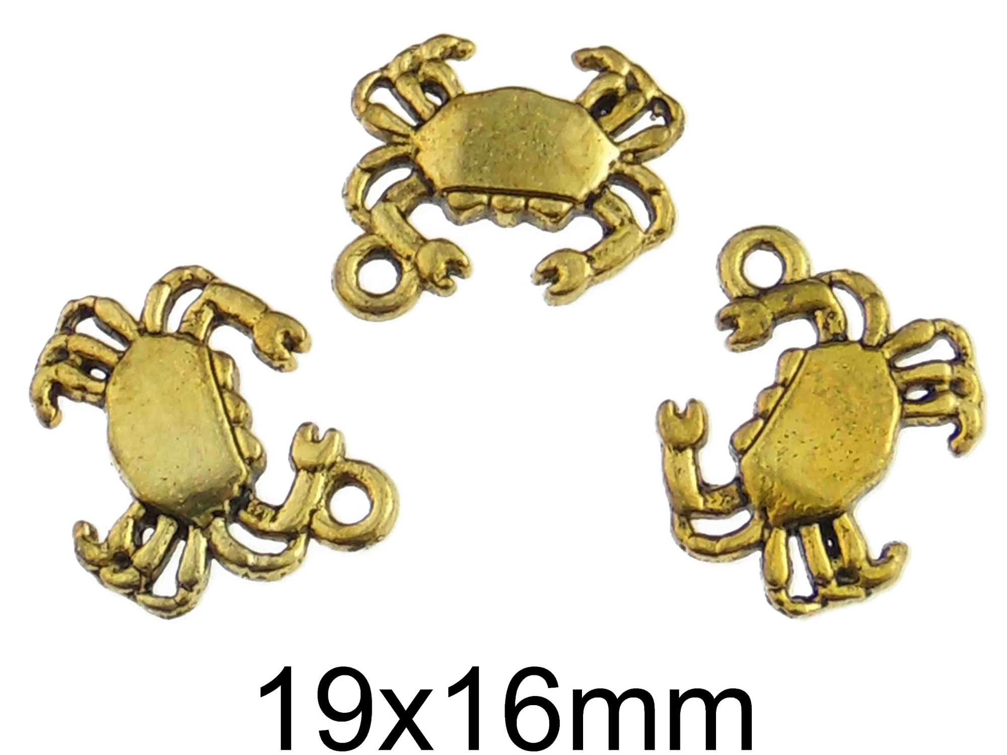 Charm Crab Auriu Antichizat