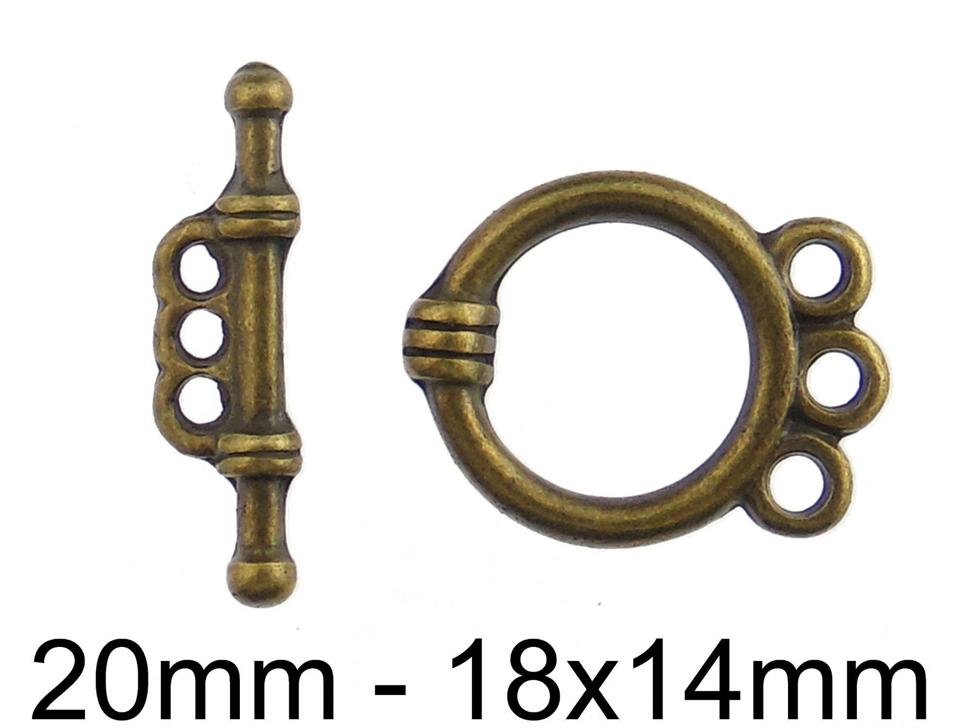 Toggle Bronz 18x14mm - bara 20mm