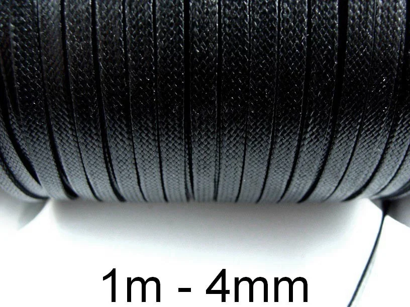 (1m)Snur Cerat Polyester. Latime: 4mm. Negru