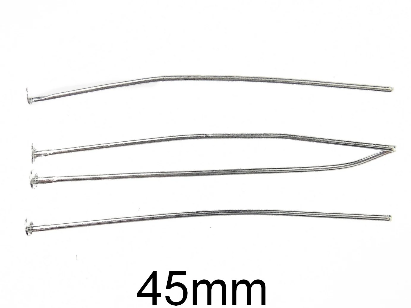 (100b)Ace argintii cu cap. Lungime: 45mm