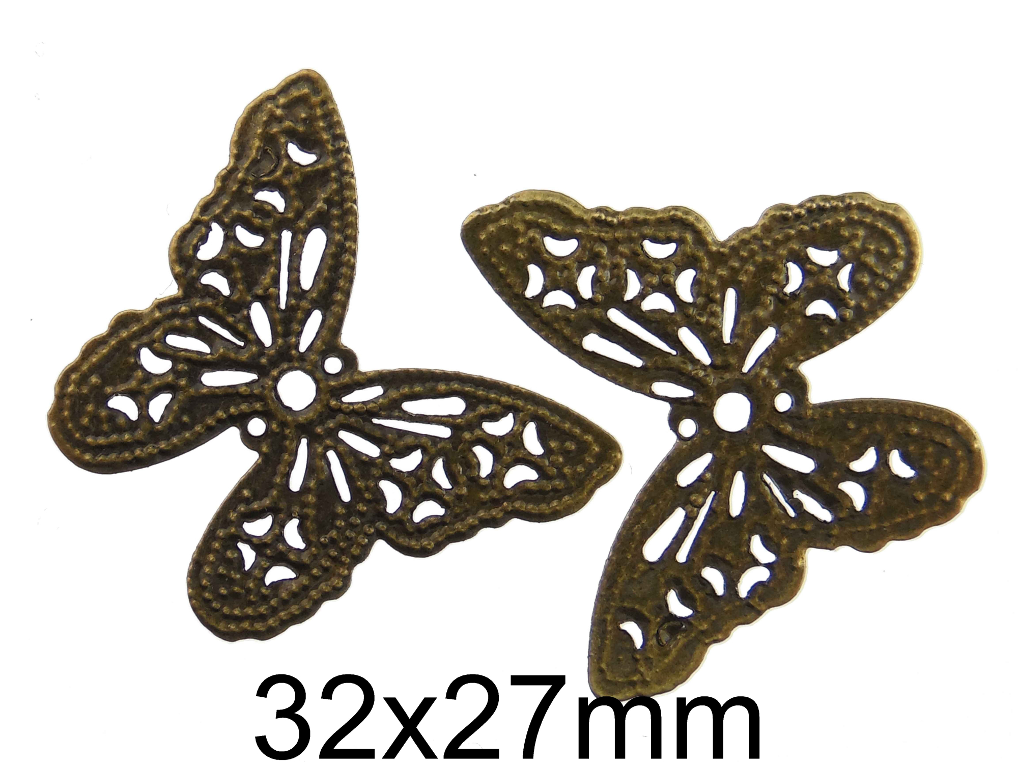 Charm Fluture Bronz 27x32mm
