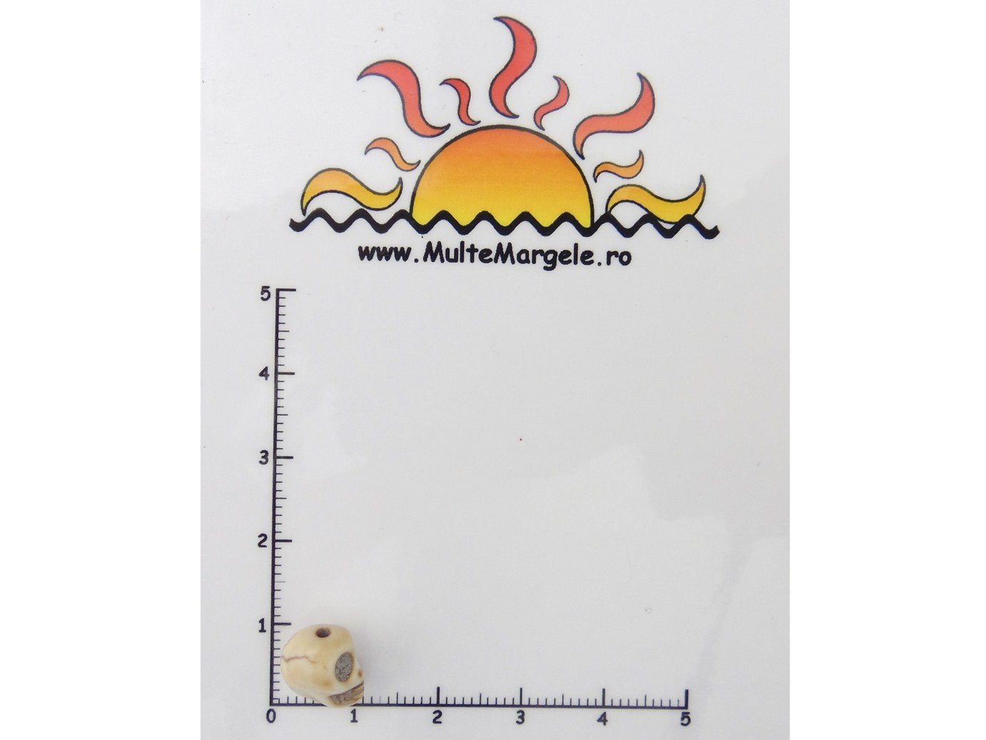 Craniu Howlit. Dimensiuni: 9x9x7.5mm