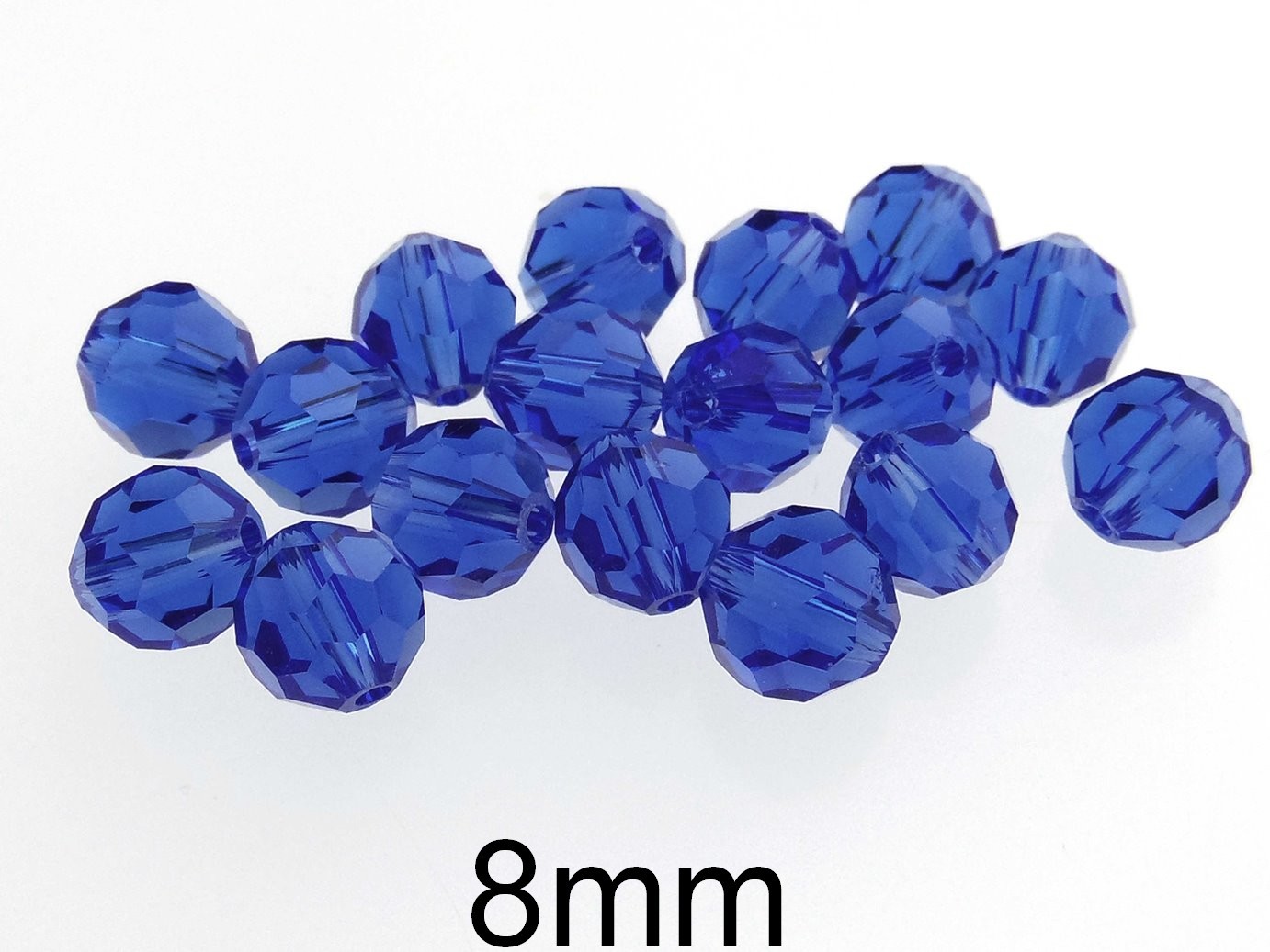 Cristale sferice din sticla, fatetate si transparente 8mm