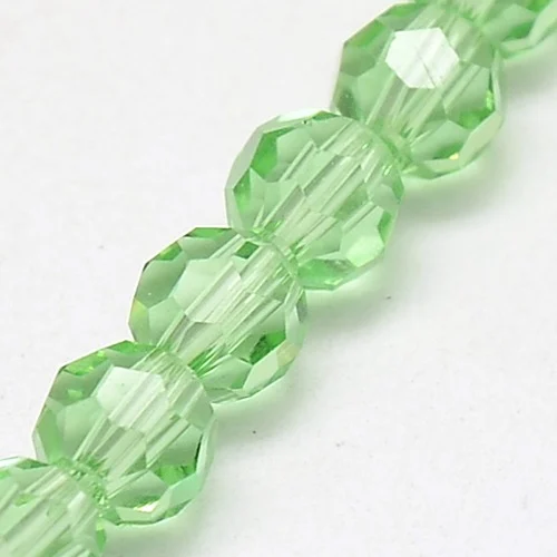 Șirag Mărgele Sticlă Fațetate Verde Pal 6mm