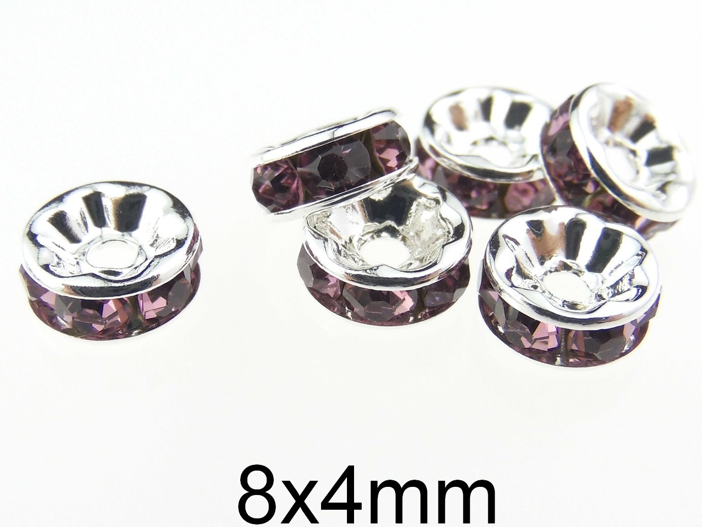 Distantier cu Rhinestone. Dimensiuni: 8x4mm