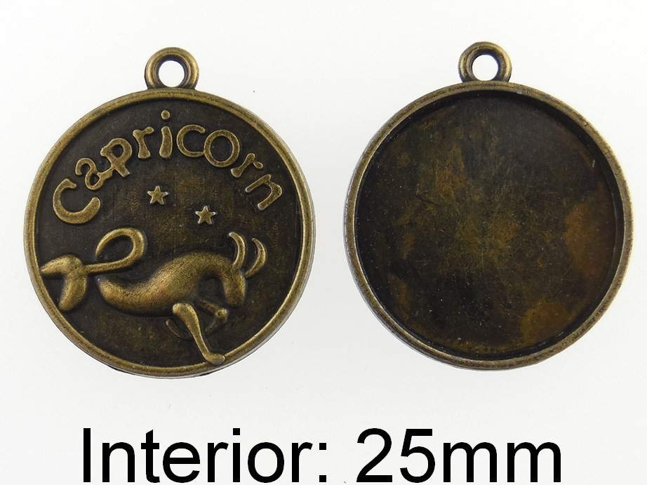 Baza cabochon Zodia Capricorn. Interior platou: 25mm