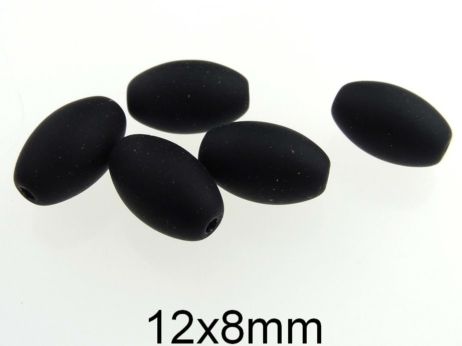 Margea frosted negre. Dimensiuni: 12x8mm