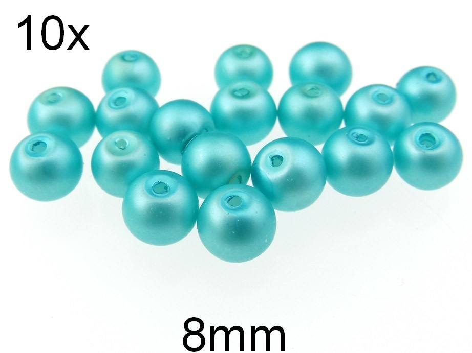 (10b)Perle mate din sticla 8mm