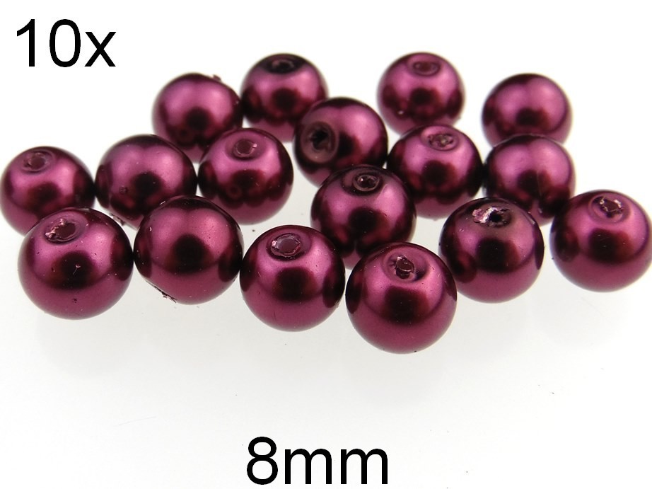 (10b)Perle sidefate din sticla 8mm