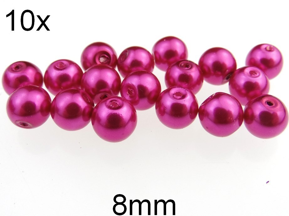 (10b)Perle sidefate din sticla 8mm