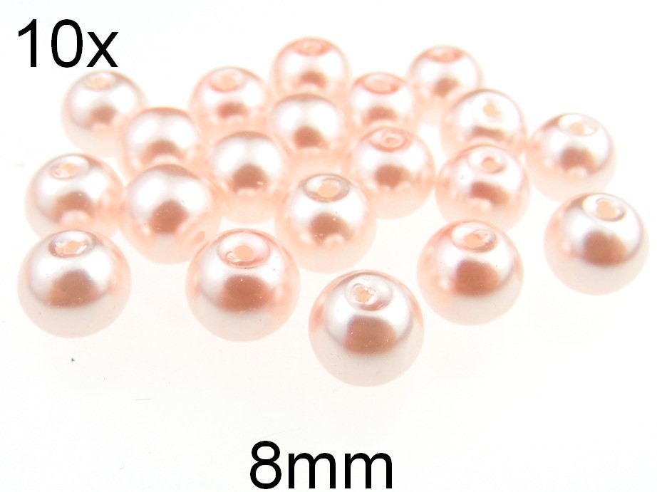 (10b)Perle sidefate din sticla 8mm