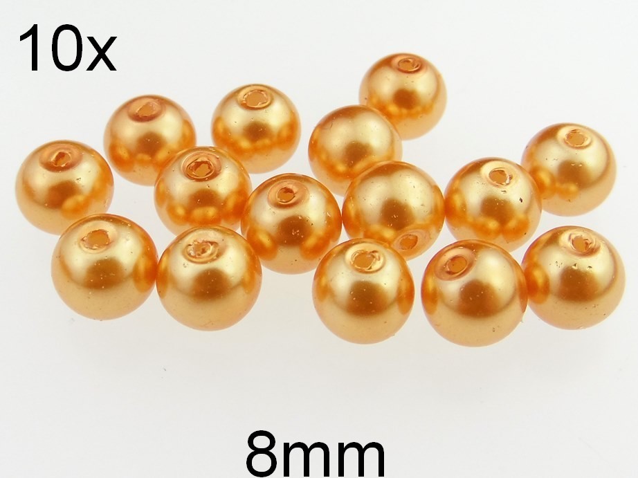 (10b)Perle sidefate din sticla 8mm