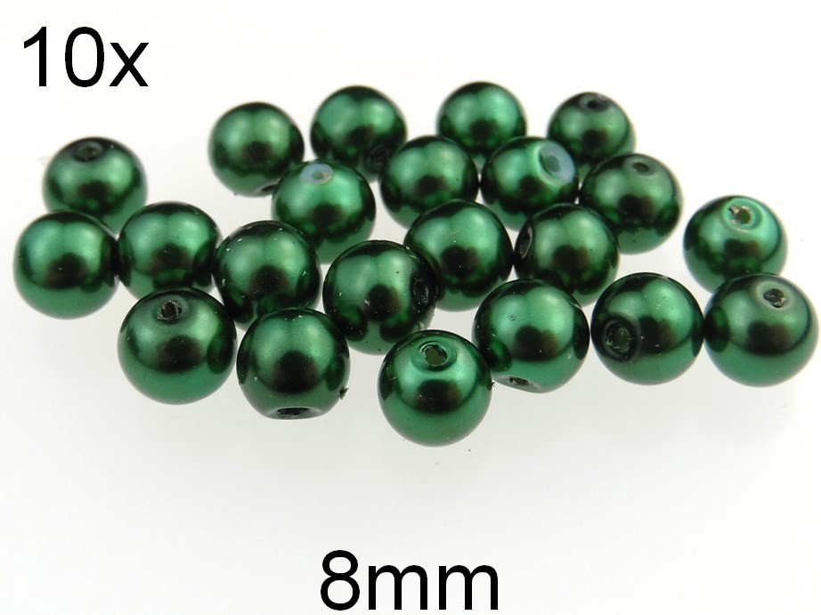 (10b)Perle sidefate din sticla 8mm