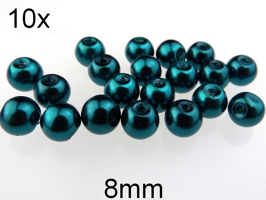 (10b)Perle sidefate din sticla 8mm