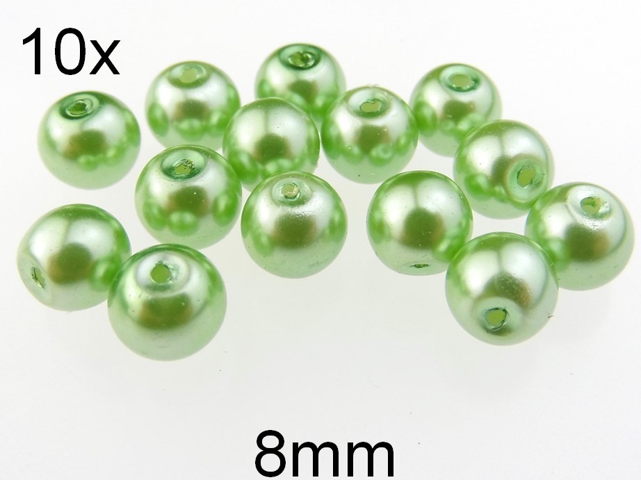 (10b)Perle sidefate din sticla 8mm