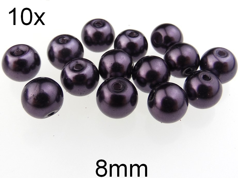 (10b)Perle sidefate din sticla 8mm