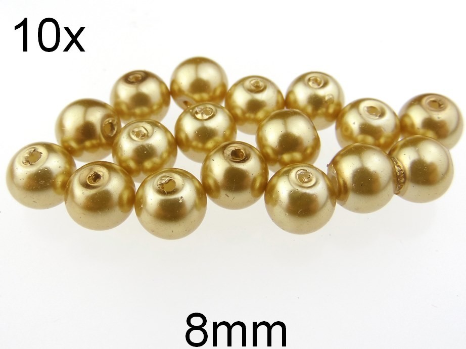 (10b)Perle sidefate din sticla 8mm