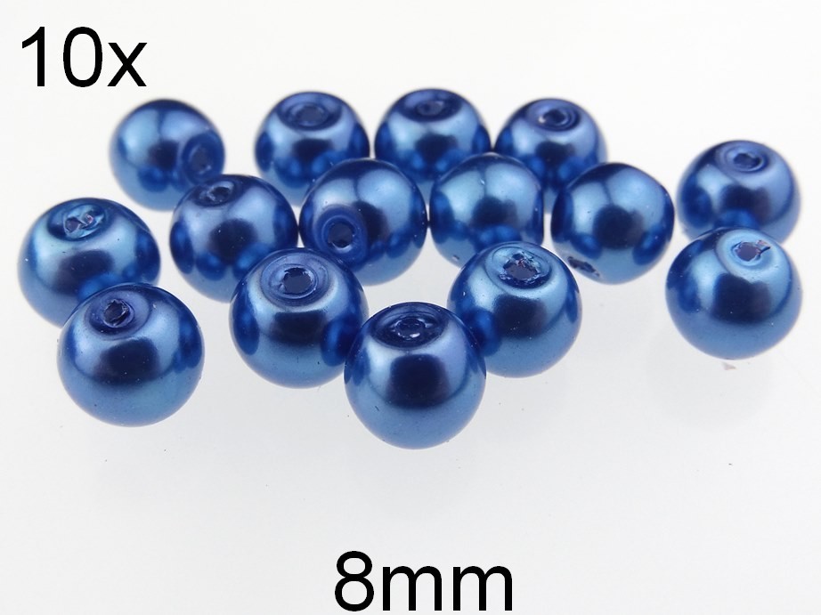 (10b)Perle sidefate din sticla 8mm