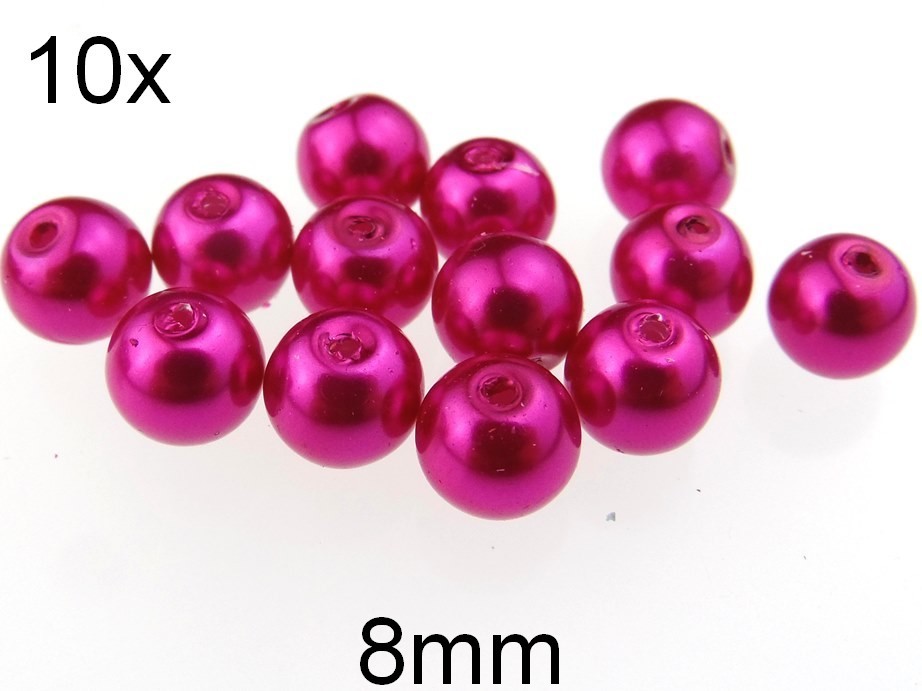 (10b)Perle sidefate din sticla 8mm