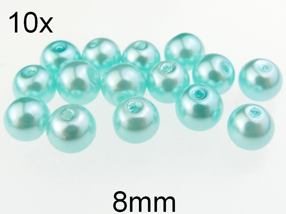 (10b)Perle sidefate din sticla 8mm