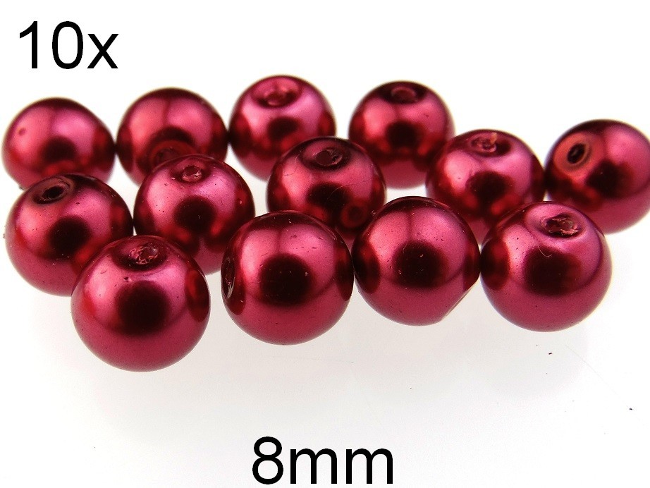 (10b)Perle sidefate din sticla 8mm